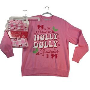 Dolly Parton Holly Dolly Sweatshirt and Jogger Womens Sz M Coquette GirlyPop NWT